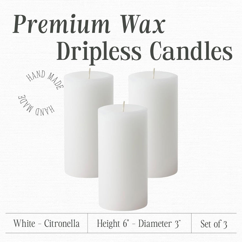 Citronella Pillar Candle — 3×6, Outdoor & Indoor