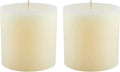 Ivory Pillar Candles — 4×4, Set of 2, Unscented