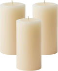 Ivory Vanilla Pillar Candles — Set of 3 (3×6)