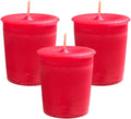 Red Holiday Votive Candles — Holly Berry & Bayberry Cypress