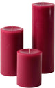 Burgundy Pillar Candles — Set of 3 (3×4, 3×6, 3×9), Unscented