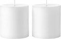 White Pillar Candles — 4×4, Set of 2, Unscented