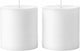 White Pillar Candles — 4×4, Set of 2, Unscented