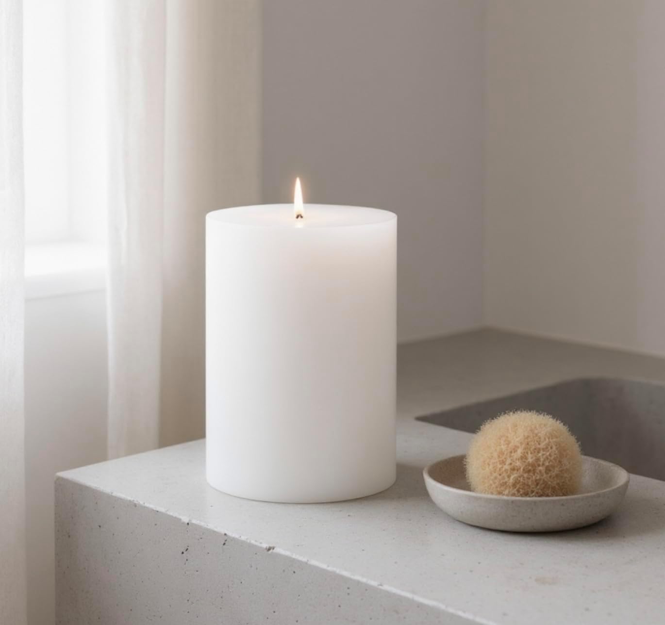 White Pillar Candle — 4×6, Unscented