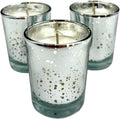 Silver Mercury Glass Votives — Set of 12