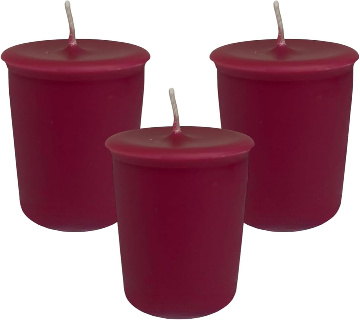 Burgundy Holiday Votive Candles — Holly Berry, Set of 9