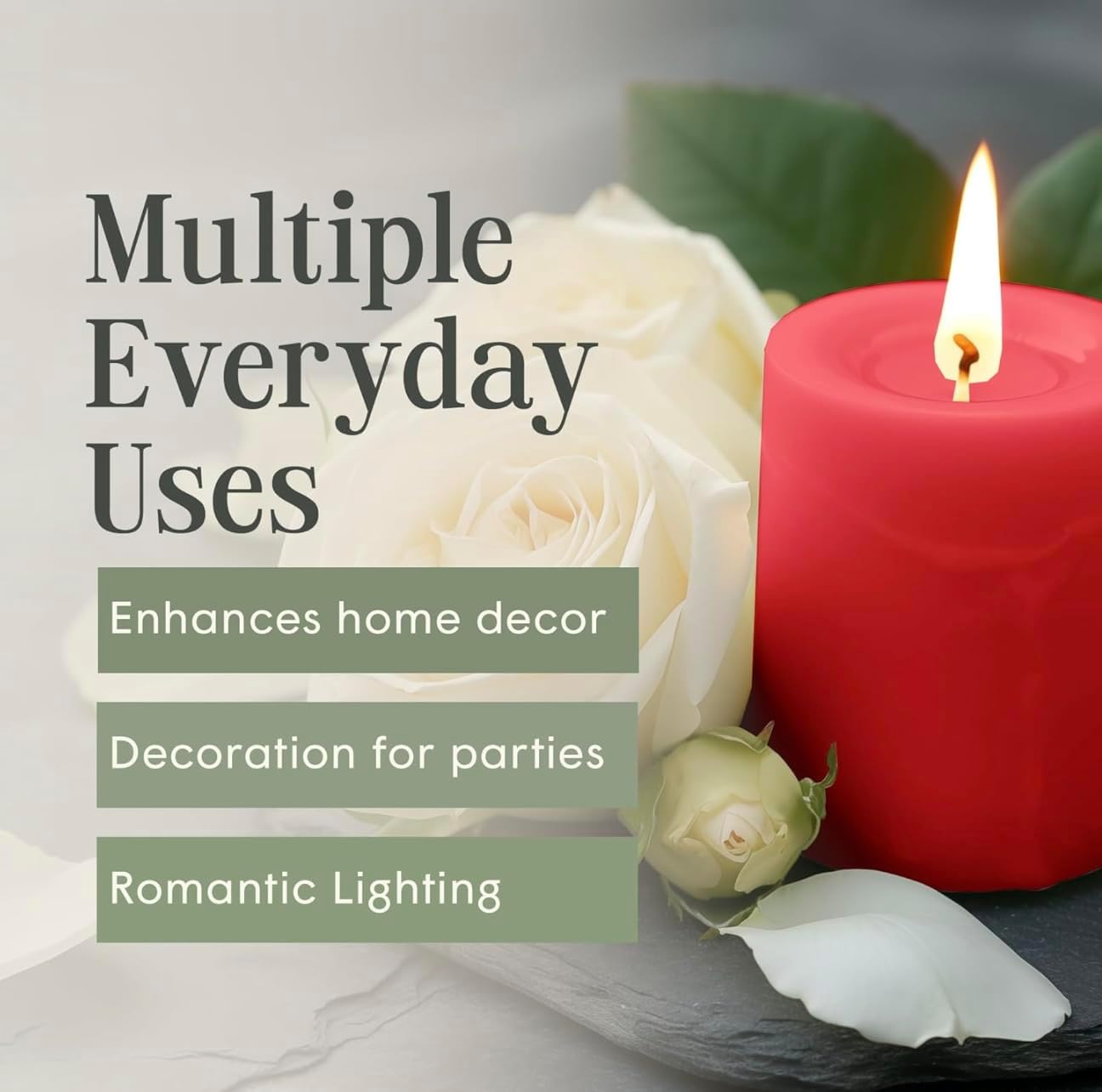 Rustic Red Pillar Candle — 3×6, Unscented