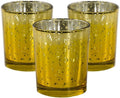 Gold Mercury Glass Votives — Set of 12