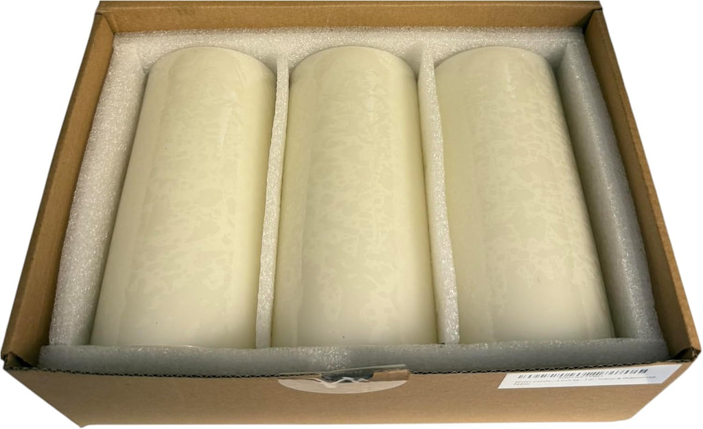 Ivory Vanilla Pillar Candles — Set of 3 (3×6)