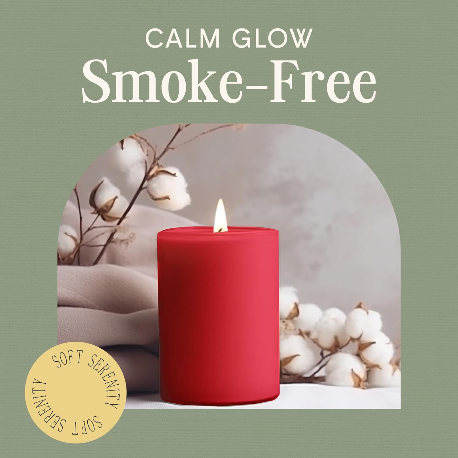 Red Pillar Candles — Set of 3 (3×4), Unscented