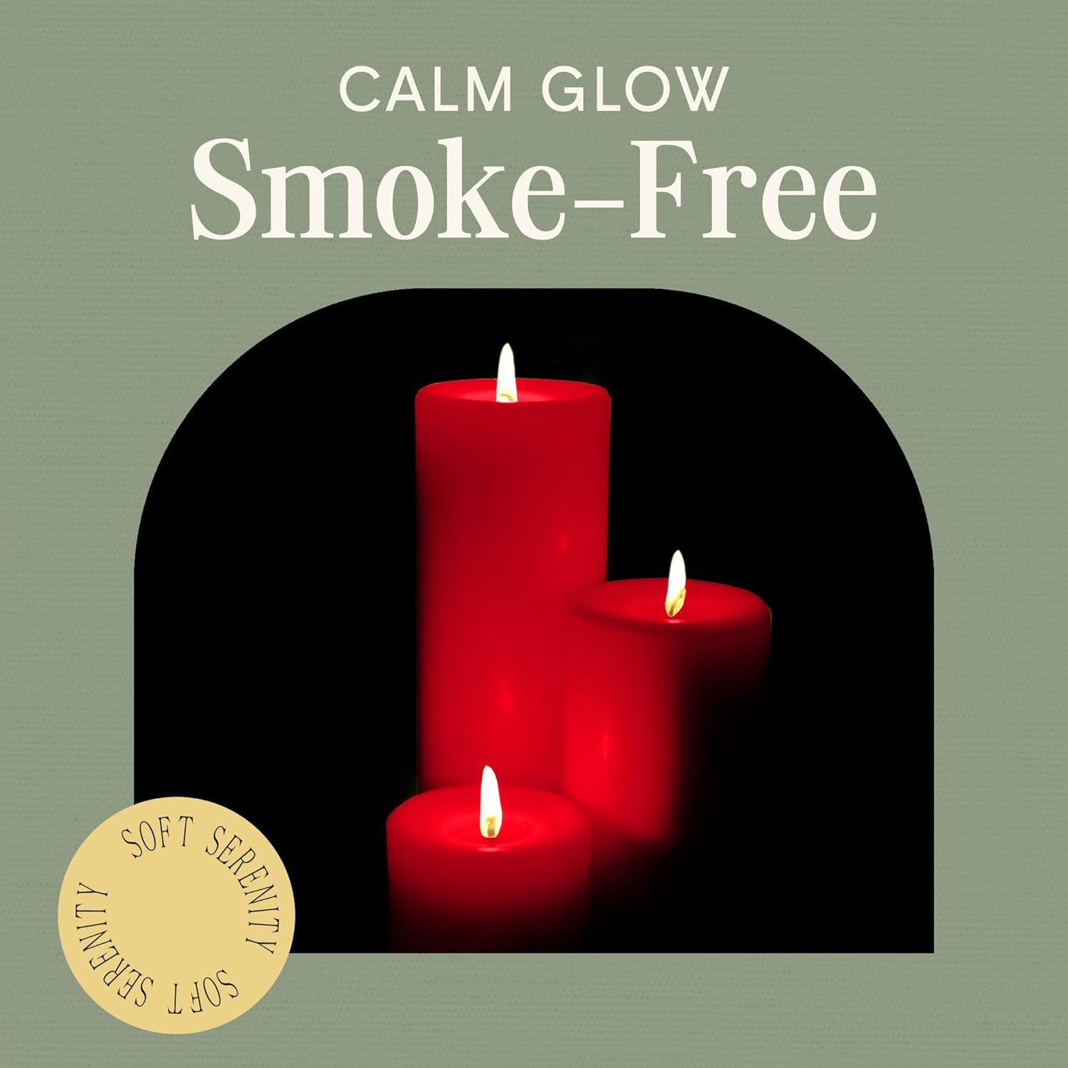 Red Pillar Candles — Set of 3 (3×4, 3×6, 3×9), Unscented