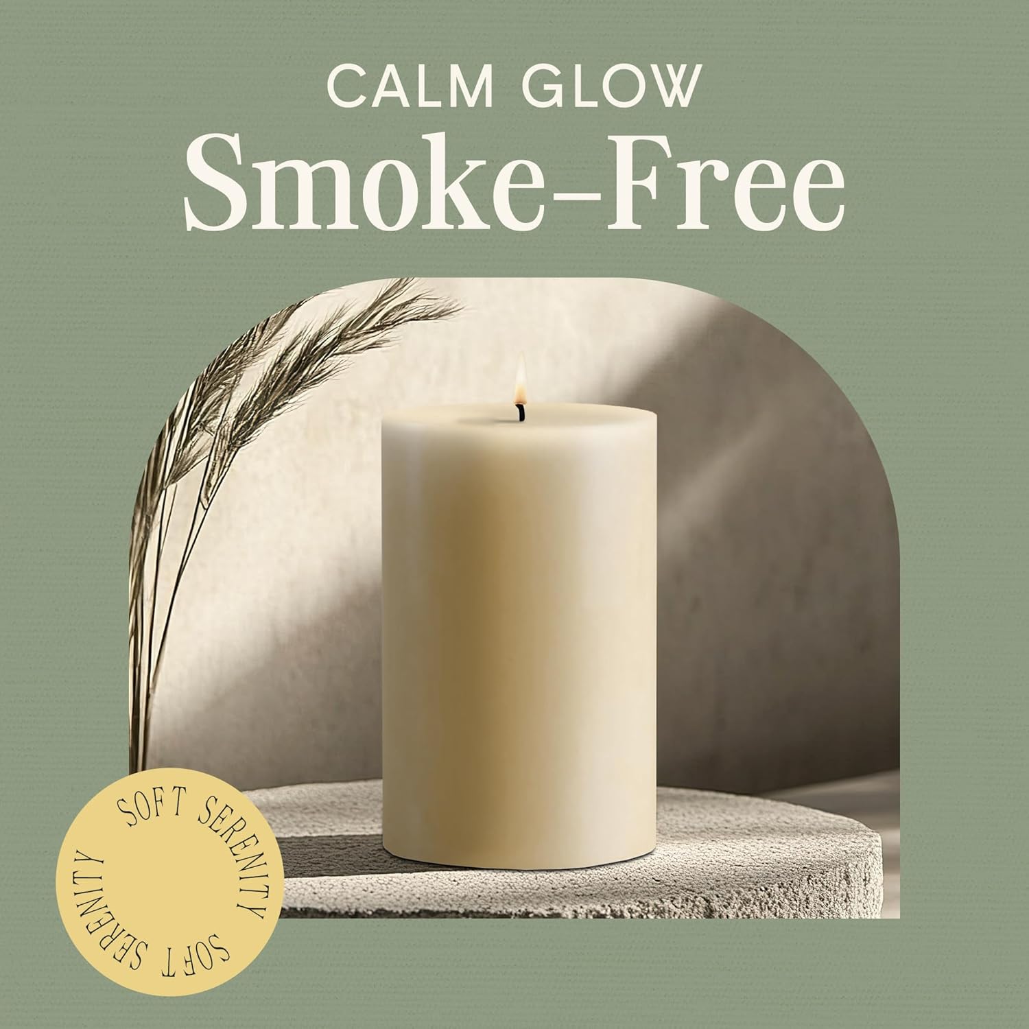 Ivory Pillar Candle — 4×6, Unscented