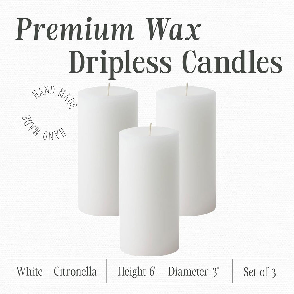 Citronella Pillar Candle — 3×6, Outdoor & Indoor
