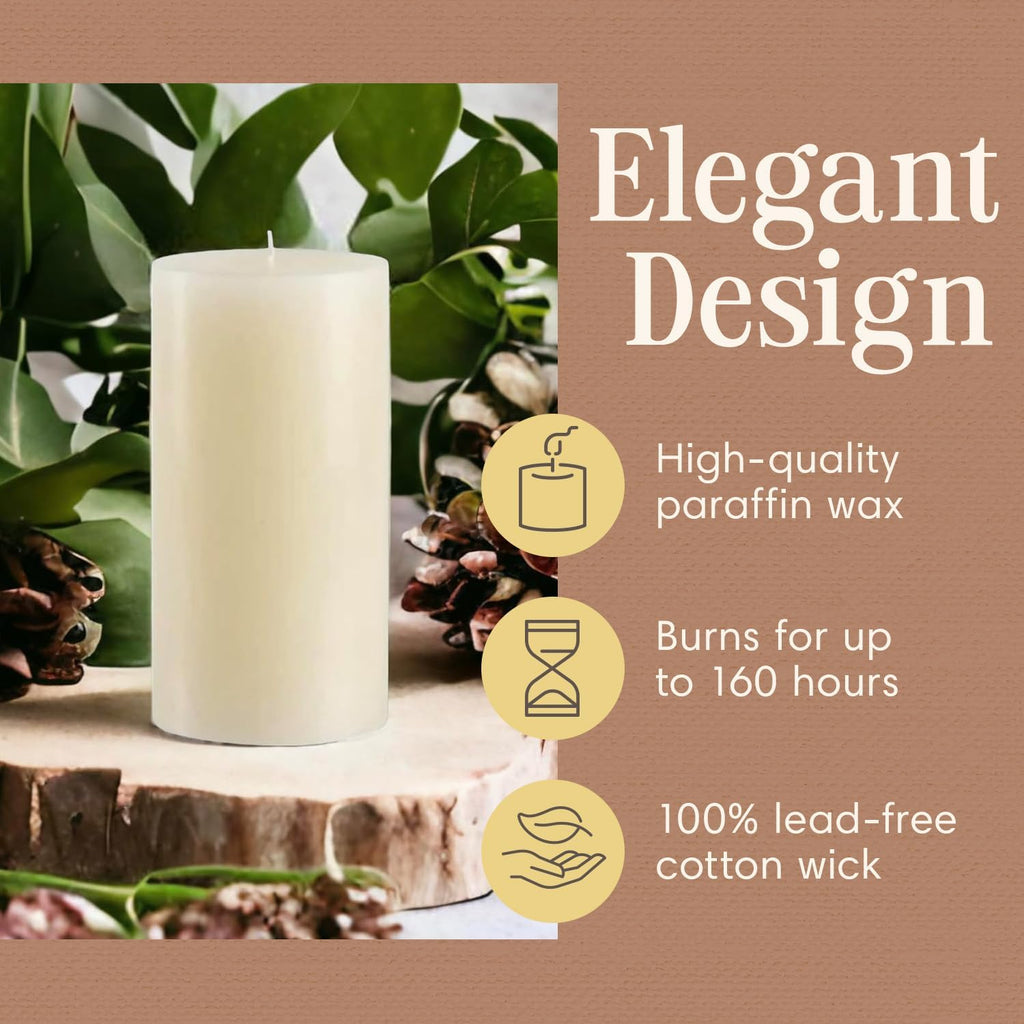 Ivory Pillar Candle — 4×8, Unscented