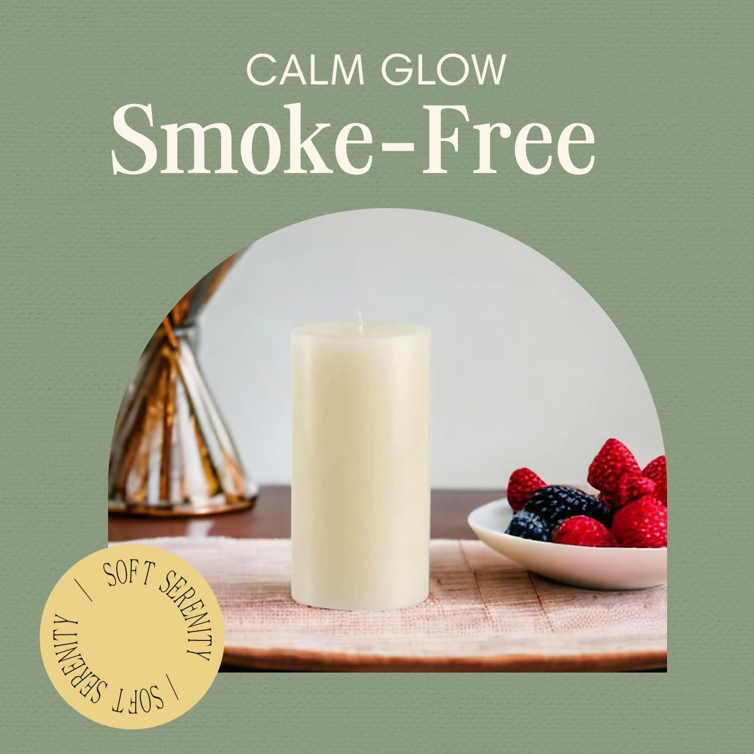Ivory Pillar Candle — 4×8, Unscented