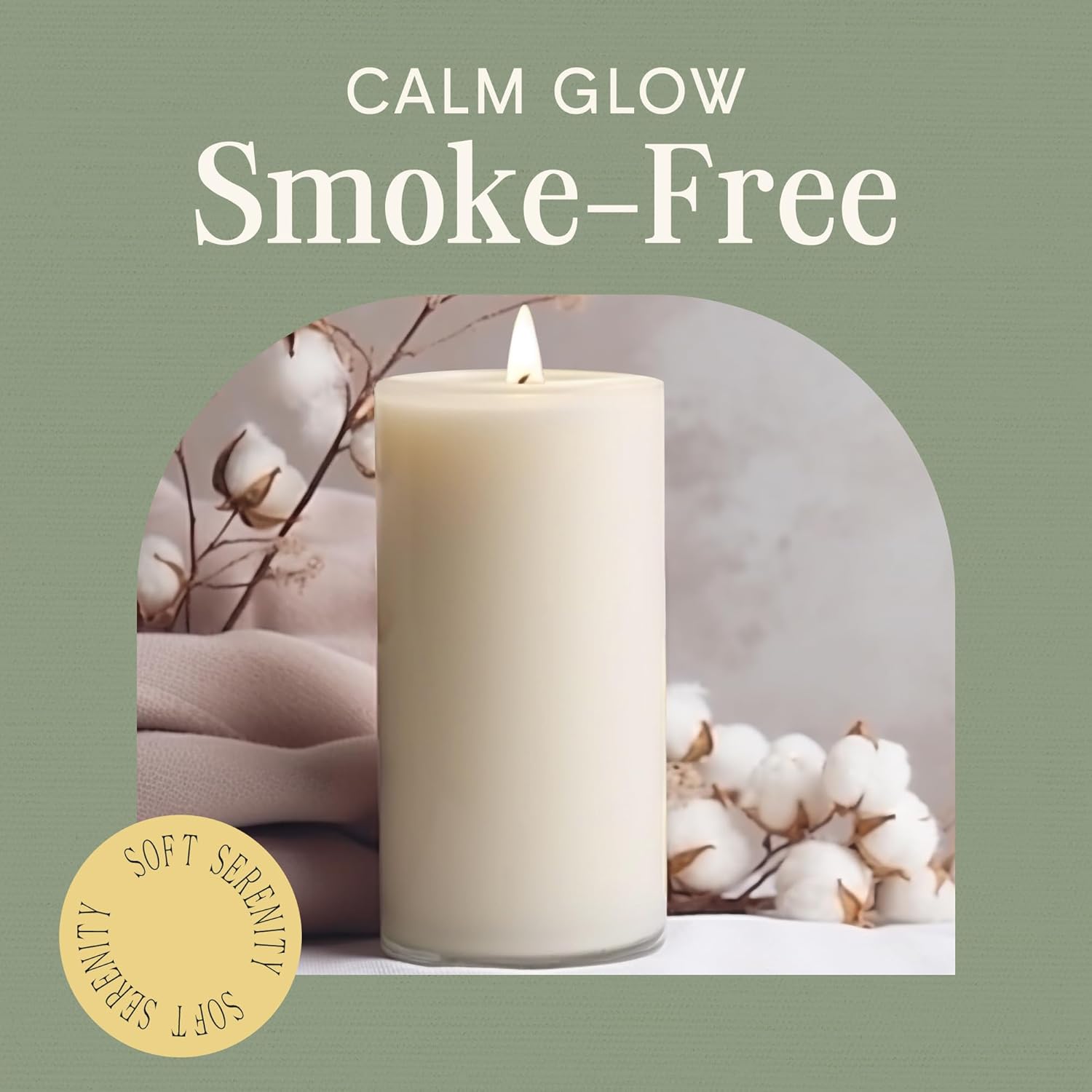 Ivory Vanilla Pillar Candles — Set of 3 (3×6)