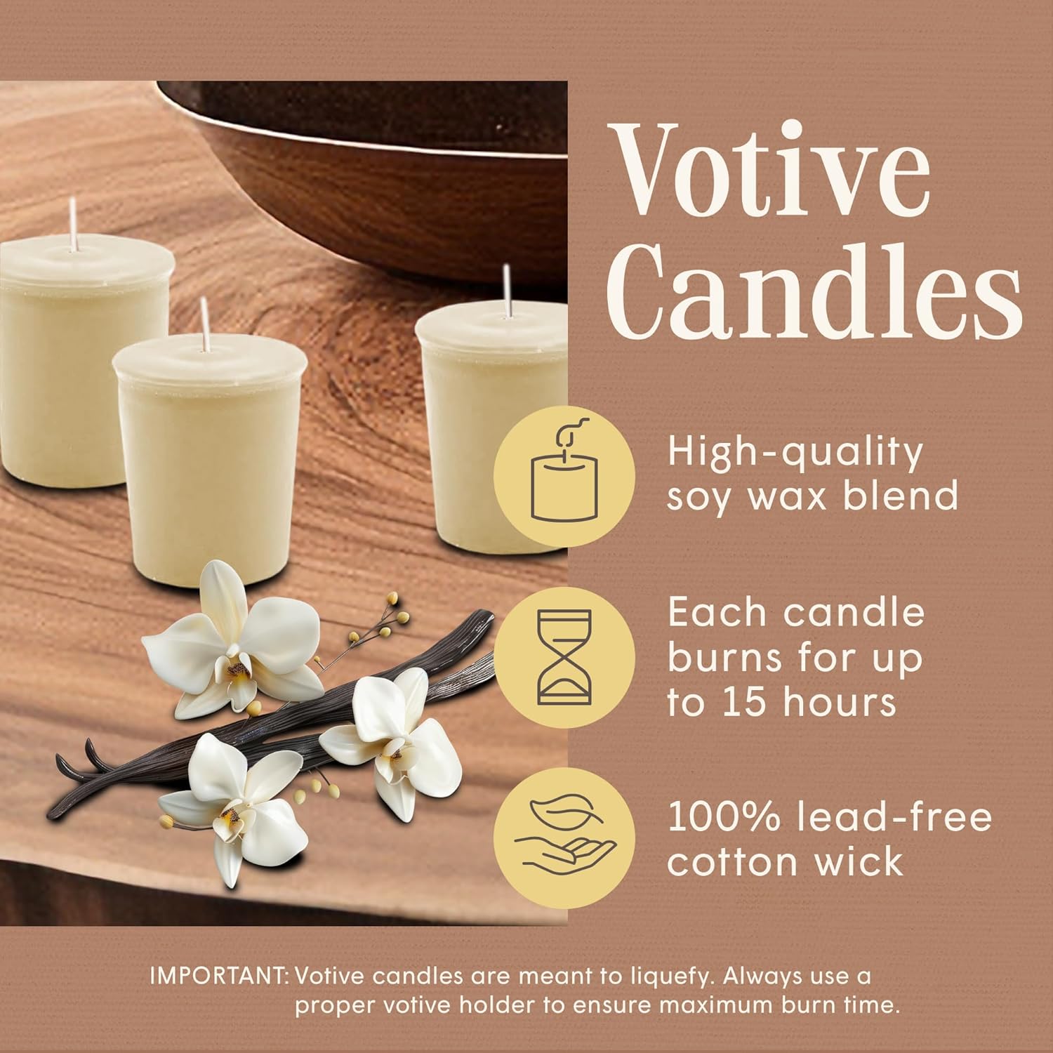 French Vanilla Votive Candles — Set of 9