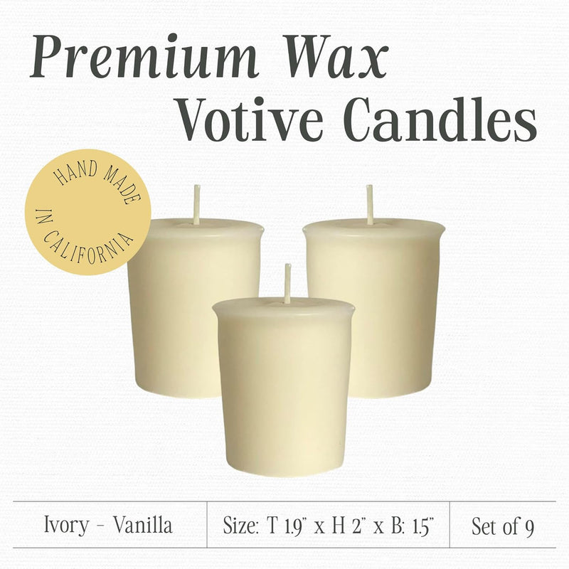 French Vanilla Votive Candles — Set of 9