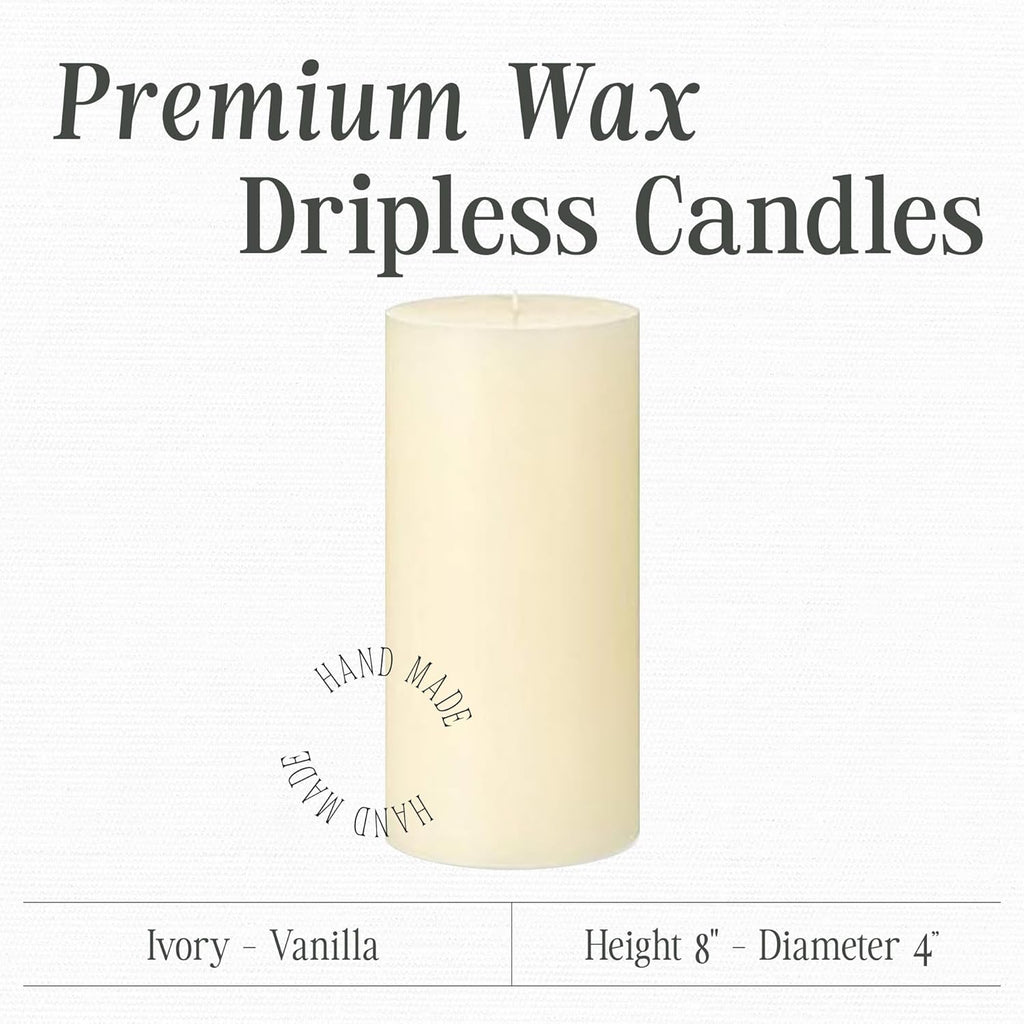Ivory Vanilla Pillar Candle — Single