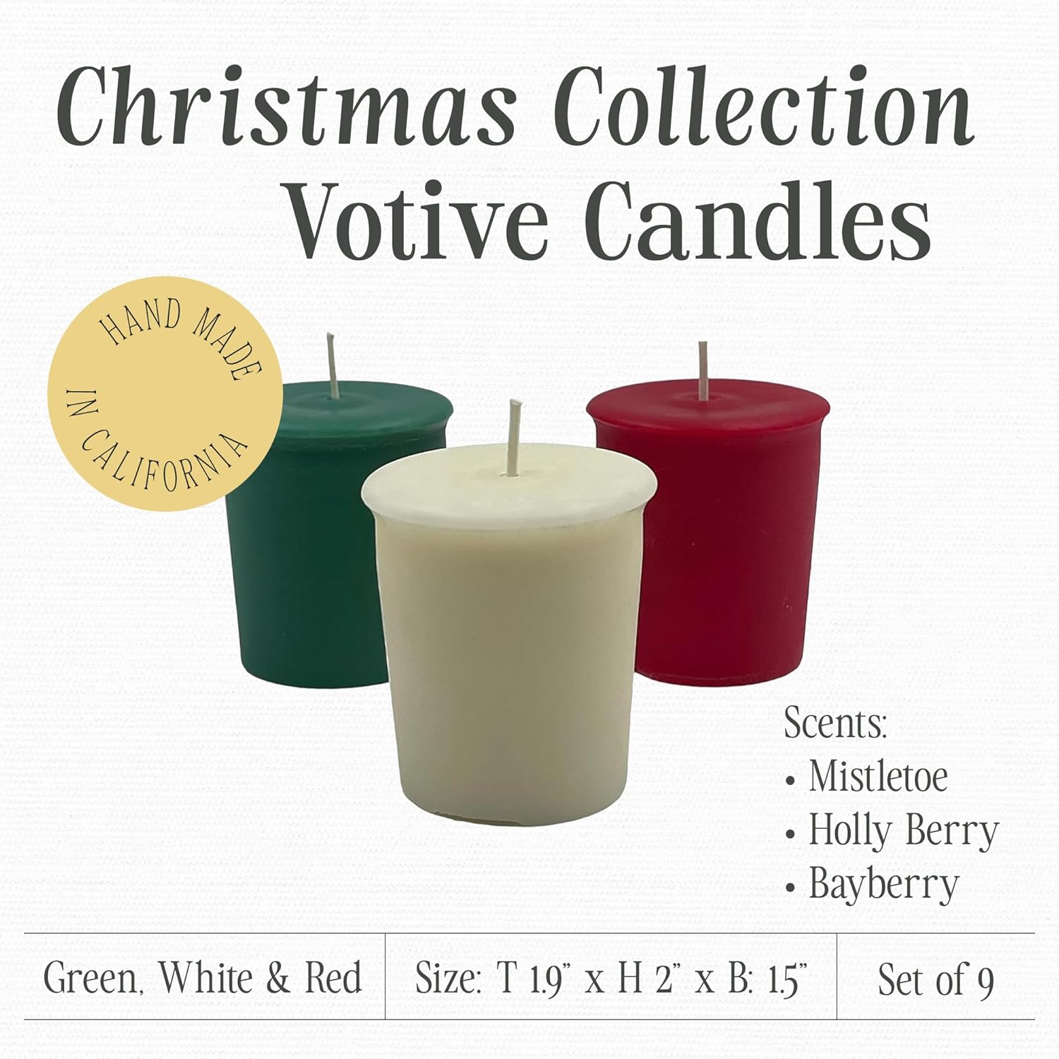 Holiday Votive Candles — Assorted Scents, Set of 9