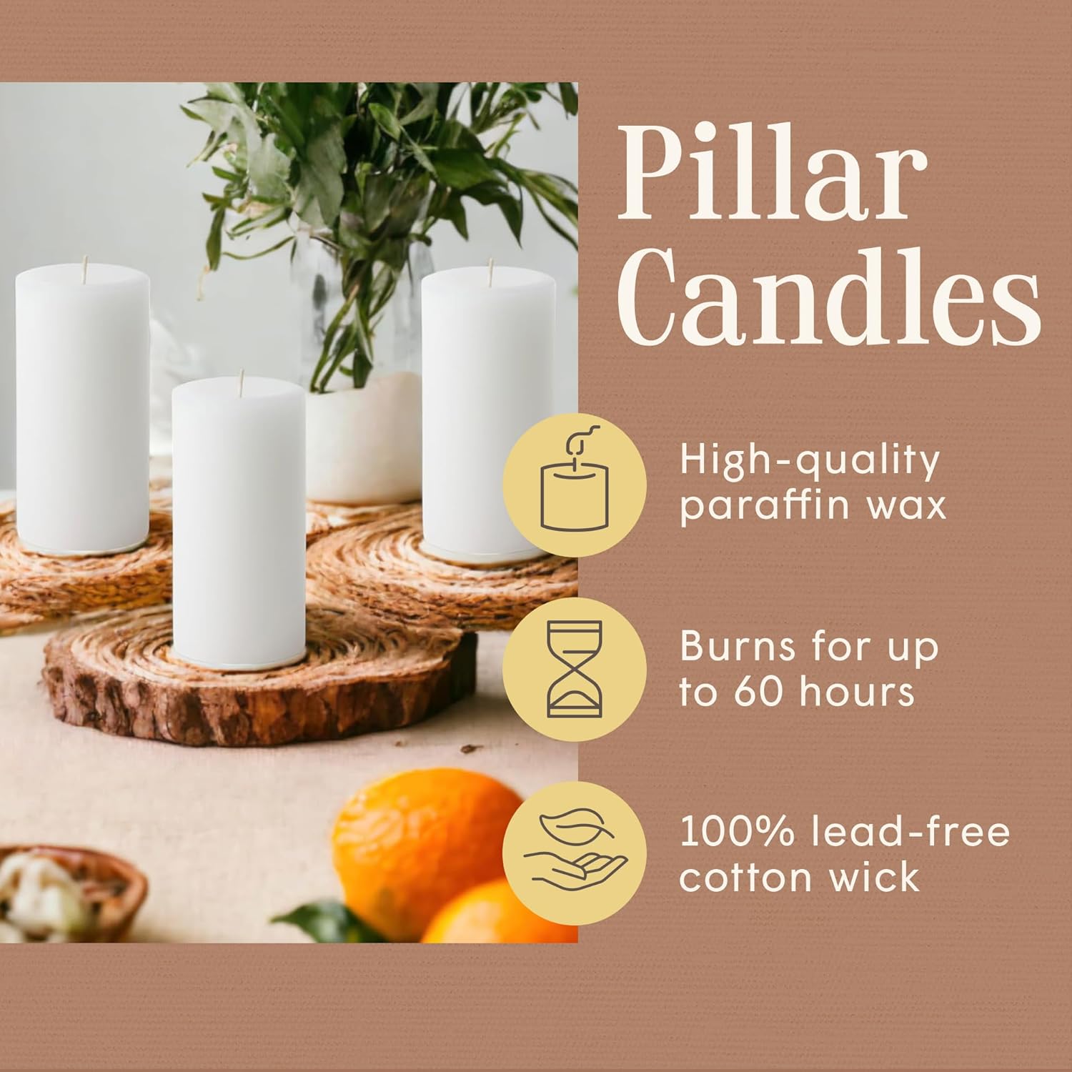 Citronella Pillar Candle — 3×6, Outdoor & Indoor