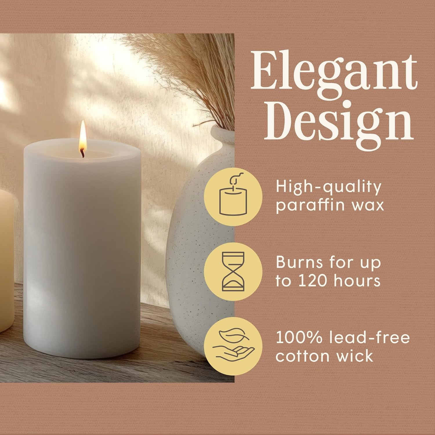 White Pillar Candle — 4×6, Unscented