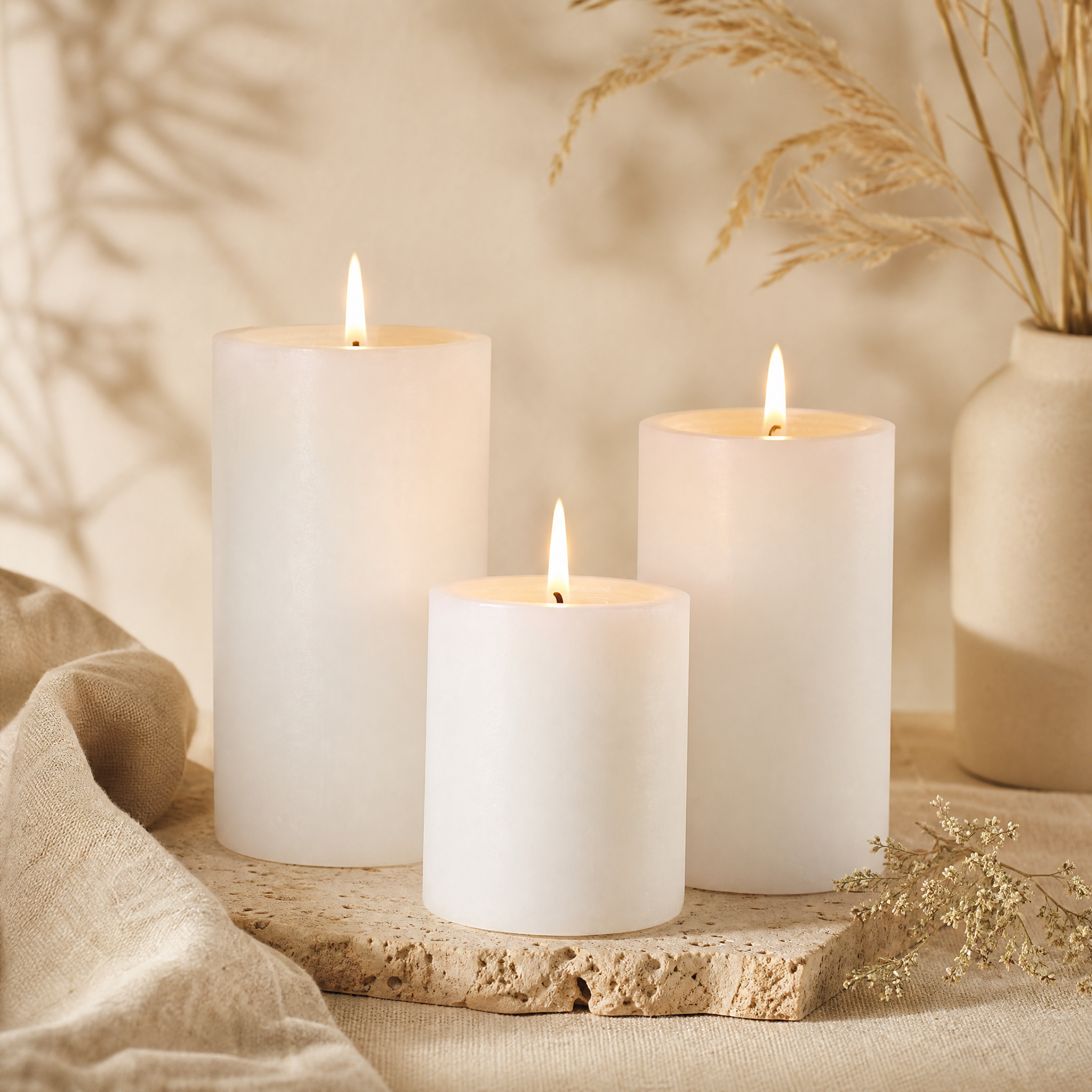 Citronella Pillar Candle — 3×4, Outdoor & Indoor